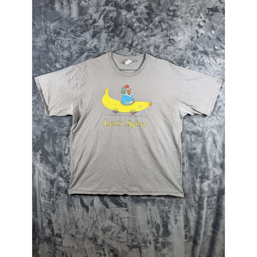 Richard Scarry Let's Split Shirt Mens XL Gray Banana Port & Company Graphic Tee